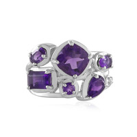 Anillo en plata con Amatista de Marruecos