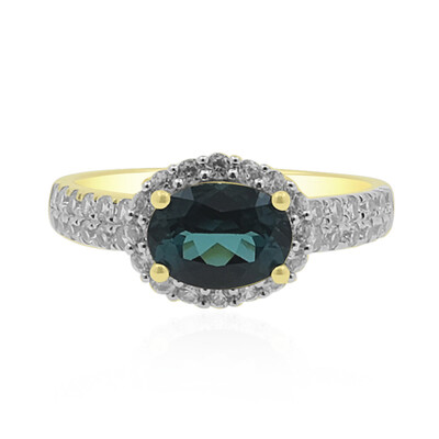 Anillo en oro con Indidolita de Brasil