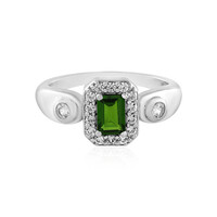 Anillo en plata con Diópsido de Rusia