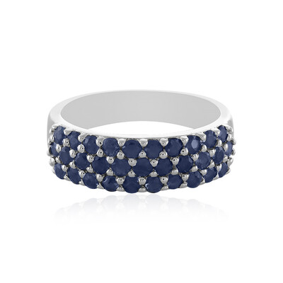 Anillo en plata con Zafiro azul