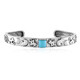 Brazalete en plata con Turquesa bella durmiente (Desert Chic)