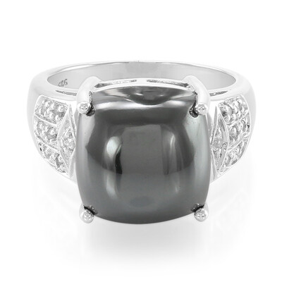 Anillo en plata con Hematita negra