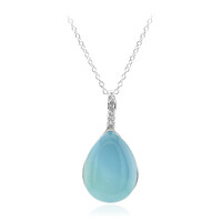 Collar en plata con Calcedonia agua