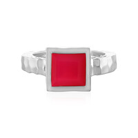 Anillo en plata con Calcedonia frambuesa