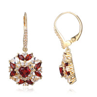 Pendientes en plata con Granate de Mozambique
