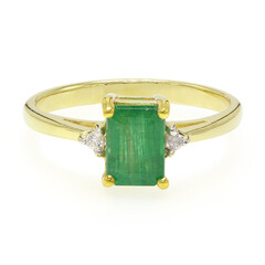 Anillo en plata con Esmeralda de Bahía