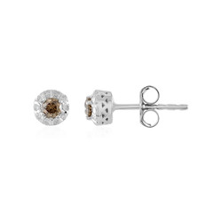Pendientes en plata con Diamante champán I2