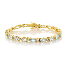 Brazalete en plata con Topacio azul cielo