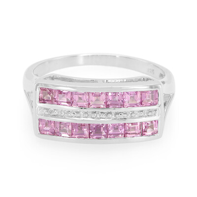 Anillo en plata con Zafiro de Ceilán rosa