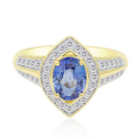 Anillo en oro con Zafiro azul Ceylon