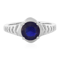Anillo en plata con Zafiro azul de Madagascar