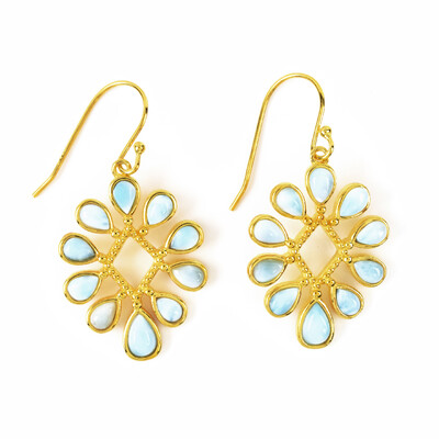 Pendientes en plata con Larimar