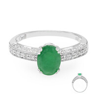 Anillo en plata con Esmeralda de Bahía