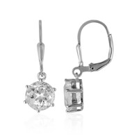Pendientes en plata con Topacio blanco