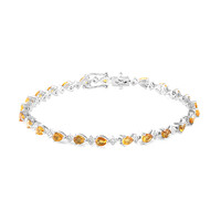 Brazalete en plata con Citrino