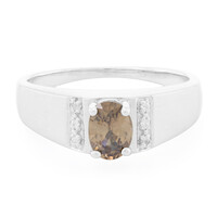 Anillo de hombre en plata con Zircón canela