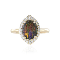 Anillo en oro con Ópalo de la matriz de Andamooka (AMAYANI)