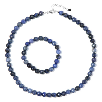Set en plata con Dumortierita