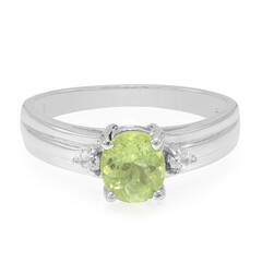 Anillo en plata con Turmalina cuprífera