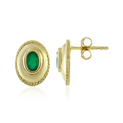 Pendientes en plata con Ágata verde