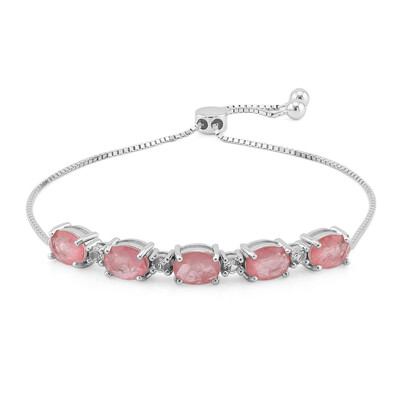 Brazalete en plata con Cuarzo rosa pastel