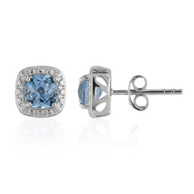Pendientes en plata con Topacio azul cielo