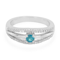 Anillo en plata con Apatita azul neón
