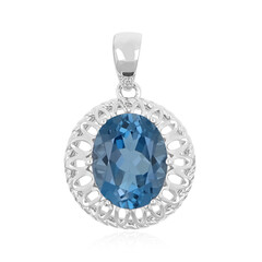 Colgante en plata con Topacio azul de Londres
