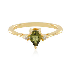 Anillo en plata con Moldavita