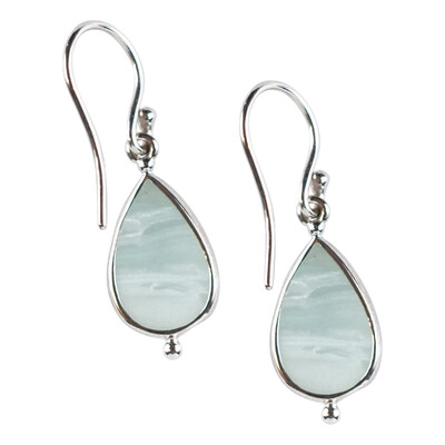 Pendientes en plata con Calcedonia del Pacífico