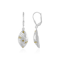 Pendientes en plata con Diamante amarillo I2