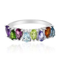 Anillo en plata con Topacio azul de Londres