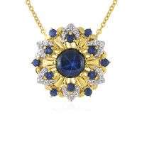 Collar en plata con Zafiro estrella azul