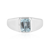 Anillo en platino con AAA Aguamarina (KM by Juwelo)