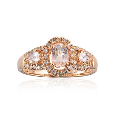 Anillo en oro con Morganita AAA