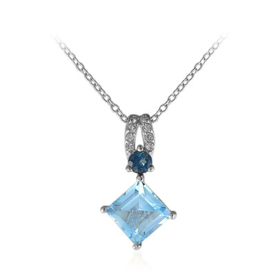 Collar en plata con Topacio azul cielo