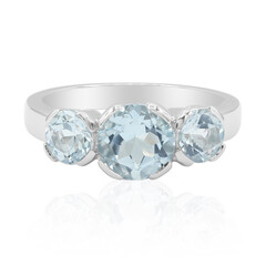 Anillo en plata con Topacio azul cielo
