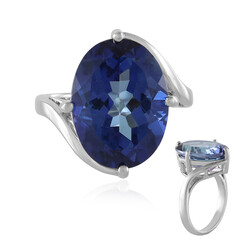 Anillo en plata con Topacio azul cobalto