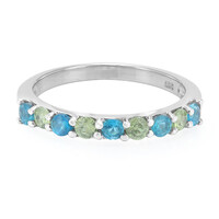Anillo en plata con Apatita azul neón