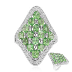 Anillo en plata con Tsavorita