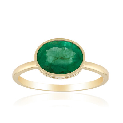 Anillo en oro con Esmeralda de Zambia