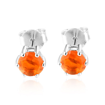 Pendientes en plata con Ópalo naranja de Etiopía