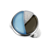 Anillo en plata con Ágata azul