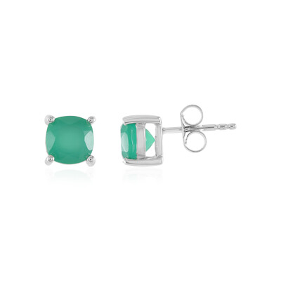 Pendientes en plata con Ónix verde