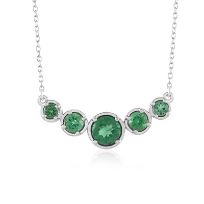 Collar en plata con Apatita verde