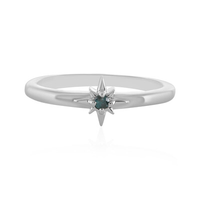 Anillo en plata con Diamante azul I3