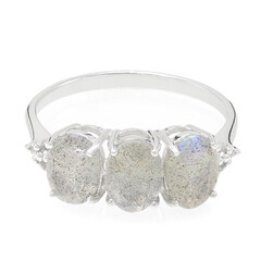Anillo en plata con Labradorita