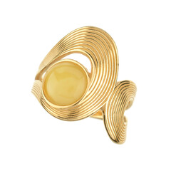 Anillo en plata con Ámbar báltico Milky