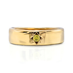 Anillo en plata con Diamante amarillo I2