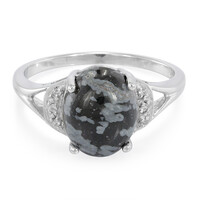 Anillo en plata con Obsidiana Copo de Nieve